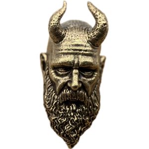Brass Mimir Nordic Warrior Head Sculpture Paracord Beads Knife Beads EDC DIY Woven Bracelets Lanyard Pendants Accessories