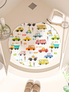 Cartoon Childrens round Bathroom Anti-slip Mat Shower Room Waterproof Bathing Anti-fall Foot Pad Toilet Suction Cup Mat