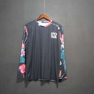 Export Summer Mens and Womens Running Fitness Print Quick-Drying Long-Sleeved T-shirt Casual Sports Fishing Running T-shirt Bottoming Shirt