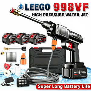 LEEGO 998VF Cordless High Pressure Car Washer Portable Water Jet Spray Gun Rechargeable Pump for Car Wash Tile & Garden Cleaning