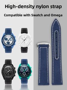 WANSHILI | Swatch Omega SNOOPY Blue Moon Woven Nylon Strap