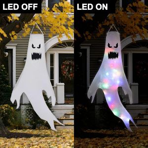 2024 Halloween Decoration Ghost Wind Tunnel LED Luminous Ghost Pendant Ghost Festival Hanging Ghost Venue Layout Props