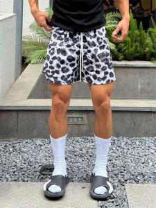 Quần Short Thể Thao Bóng Rổ Họa Tiết Da Báo Nhanh Khô Mùa Hè Cho Nam Quần Dài Đến Giữa Bắp Chân Thường Ngày Bằng Lụa Băng