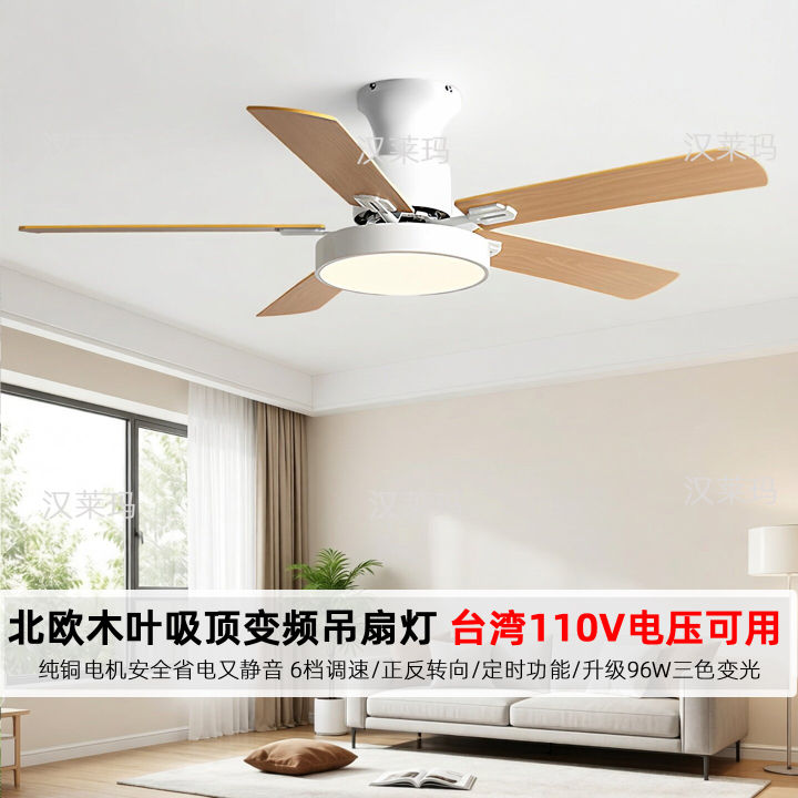 Modern Nordic Macaron Silent Variable Frequency Ceiling Fan Light