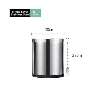 Stainless Steel Commercial Trash Can Double Layer