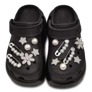 Silver Metal Pearl Shoe Buckle Accessory Set Clog Shoe Flower Decorations Accessories Set Summer 2024 Fashion Trend
