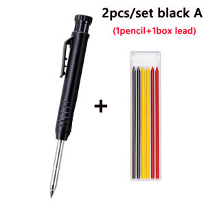 2.8mm Long Headed Solid Carpenter Mechanical Pencil Set With Refill Leads for Deep Hole Woodworking Architectural Marking Tool