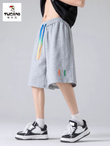 TUCANO Summer Thin Large Size Five-Quarter Mens Sport Shorts Loose Casual Fitness Pants Breathable Comfortable Cotton Blend