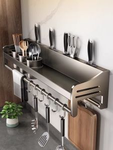 ROLONG | Wall Mounted Drill-Free Stainless Steel Kitchen Shelf