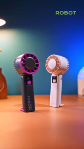 Robot RT-HF01 Kipas Tangan Mini High Speed 2000mAh Dengan Led Display Portable Fan daya Tahan Lama