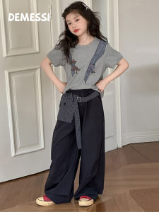Girls Short Sleeve T-Shirt and Wide Leg Pants Set