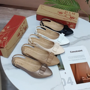 [JY] summer fashion style simple fashion pointed toe leather flat sandal  shoes for women