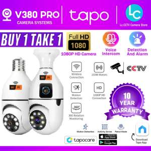 BUY 1 TAKE 1 TP-LINK Bulb Dual Lens CCTV Camera Connect Cellphone 4K HD Waterproof Surveillance Two-Way Audio Night Vision IP Security Cameras