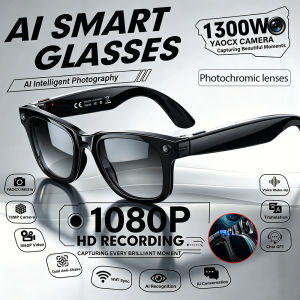 AI Smart Glasses 13MP Camera Video Recording AI Photo Recognition Answer Sunglasses Bluetooth Call Music Anti-blue Light Glasses