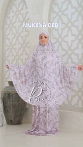 Melika - Mukena Dewasa Laser Cut Premium Silk Debi