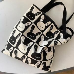 2025 New Canvas Bag Women Single Shoulder Large Capacity Student Class Commuting to Work Miscellaneous Handbag Soft Foldable