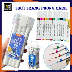 Hộp 12 Màu Vẽ Acrylic Không Lem Tô Vẽ Trên Mọi Bề Mặt Chống Nước Che Phủ Tốt - Bút Màu Dạ Màu Tươi Sáng Cho Bé Sáng Tạo - Dụng Cụ Cho Bé Tập Tô Hội Hoạ Đa Năng Tiện Lợi