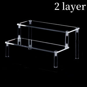 1-3Layer Acrylic Risers Transparent Display Stand Multi-functiona Display Stand Cosmetics Perfume Cupcakes Toy Mold Storage Rack