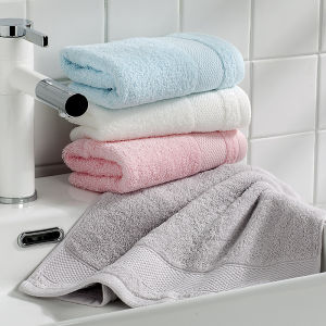 Pure Cotton Satin Edged Towel Single Piece Random Color Plain Color Absorbent Face Towel for All Scenarios Non Disposable
