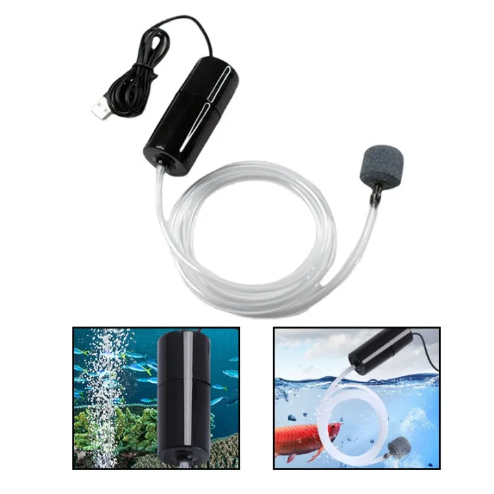 ปั๊มออกซิเจนพกพา USB ชาร์จได้ เสียงเงียบ สำหรับตู้ปลา