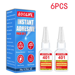 LOOLIFL | 401 Super Instant Glue Fast Dry Strong Adhesive Multi Material Repair Glue for Plastic Metal Wood Ceramic Leather DIY Craft