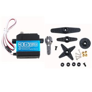 DS3235 Digital Metal Robotic Servo 35KG Coreless Motor 7.4V 180/270° IP66 with 25T Servo Arm for For 1:8/1:10/1:12 RC Car Robot
