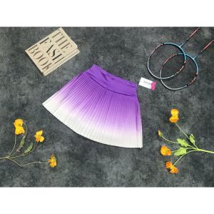 Chân váy xếp ly nhỏ thể thao nữ tập pickleball tennis cầu lông màu ombre chất si gió có lót đùi bảo hộ BINSPORTS Q220