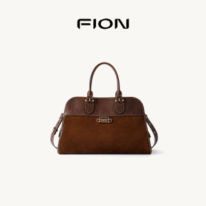 Fion Phoebe Shell Shaped Shoulder Crossbody Bag for Women Commuter Style Soft Leather Zipper Closure Handbag Pure Color