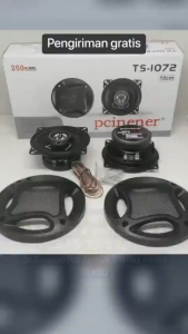COD CEPAT Pcinener Speaker Pintu Mobil 4 Inch Full Bass HiFi 250W 2 PCS - TS-1072