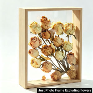 VCC | Clear Acrylic Double-Sided Shadow Box Frame 4cm Depth Wooden Display Case for DIY Flowers & Keepsakes Home Decor
