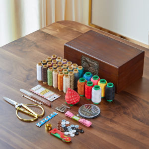 NALANDUOHAO | DIY Sewing Organizer Wooden Needlework Box
