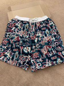 Quần Short Nam Mùa Hè Phong Cách Hawaii in Chữ Họa Tiết Hoa Rộng Rãi Thường Ngày Dài Năm Điểm Quần Dài Đi Biển