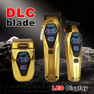 Kemei | Professional Hair Clippers Mens Kit KEMEI Full Metal Body DLC Blade LED Display Mens Haircut Machine Professional Barber