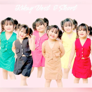 FREE SHIPPING & COD Casual Classy Elegant Summer Wear GIRL Vest and Skort Set Terno for Girl Kids - 2 to 14 years old - classy and elegant - timeless classic - timeless piece - casual office party - classic piece - super kapal ng tela - hindi kayo