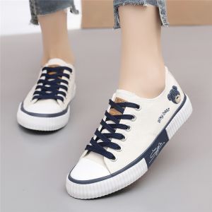 JIFANPAUL | Ladies Student Breathable Versatile Thick Sole Canvas Shoes