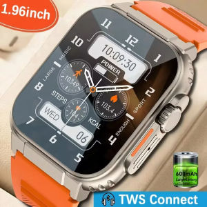 New Outdoor Sports 1.96" AMOLED Screen Call Smart Watch 600 mAh Large Battery IP68 Waterproof Fitness Men Smartwatch for men