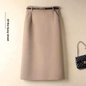 ZUOPASHA | High Waist Slimming Professional Flowing Skirt with Slit