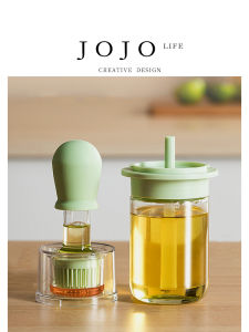 High-Temperature Resistant Glass Oil Brush Integrated with Oil Bottle for Barbecue Travel And Home Use Kitchen Cooking Tools