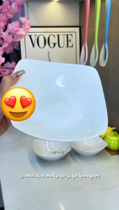 PROMO 12 PCS MANGKOK SEMI MELAMIN TEBAL SEGI KOTAK SEMI MELAMIN MIE BAKSO SOTO