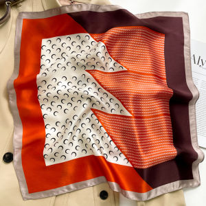 Blue Floral Silk Scarf Hairband Womens Spring Summer Thin Silk Square Scarf Plant Floral Print Multi-Functional City Product Show