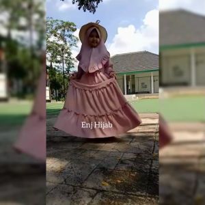 Gamis Fatima Anak syari Dress Muslim Anak Plus Kerudung