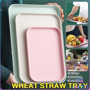 Need 3 Colors Wheat Straw Tray Unbreakable Lightweight Dinner Dishes for Restaurant Kitchen Hotel School Lunch