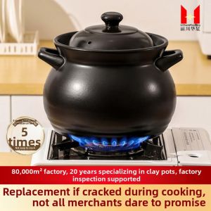 Durable Crack-Resistant Soup Pot for Stew & Herbal Cooking at Home and Business