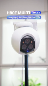 Camera IP WIFI EZVIZ H80F 2MP Color 2K 3 ỐNG KÍNH ZOOM ĐẾN 12X - Xoay 360 Độ + Đàm Thoại 2 Chiều + Phát hiện người Phương tiện + Ban đêm có màu