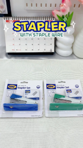 FCI Stapler With Staple Wire Available in 2 Colors (BLUE & GREEN) Standard Binding Steel Structure & Permanent and Temporary Staples for School and Office Use