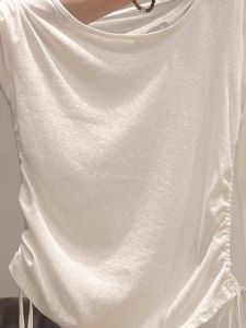 เสื้อยืดแขนยาวผู้หญิงสไตล์เกาหลี เสื้อแขนยาวบาง ทรงหลวม ทรงเข้ารูป ดีไซน์เก๋ไก๋สำหรับฤดูร้อน