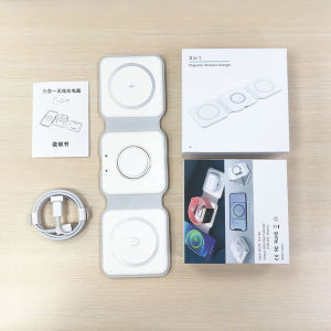 Universal Qi2 Magnetic Foldable Charging Station Travel Charger for iPhone Samsung Xiaomi OPPO 3 in 1 Wireless Charger