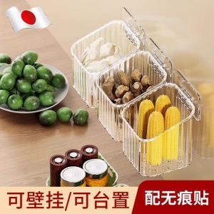 Plastic Kitchen Storage Basket Wall Mounted Bathroom Hanging Basket Garlic Onion Ginger Storage Rack Waterproof Shelf Organizer