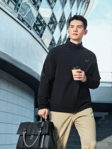 Erke | Mens Autumn Thickened Stand Collar Sporty Knit Jacket