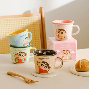 Crayon Shin Chan Mug Genuine Co Branded Anime Milk Scale Cup 340ml Cute Cartoon Breakfast Ceramic Cup Water Cup Childrens Gift